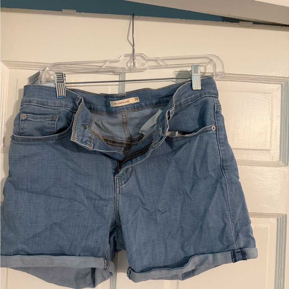 Levi's Light Blue Mid Length Jean Shorts